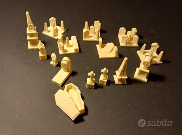 Terrain wargame set x 15 accessories Gravestones