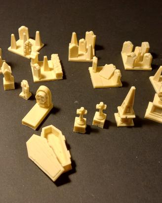 Terrain wargame set x 15 accessories Gravestones