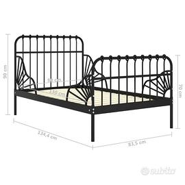 Letto ikea minnen nero allungabile
