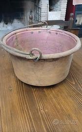 antico paiolo in rame 