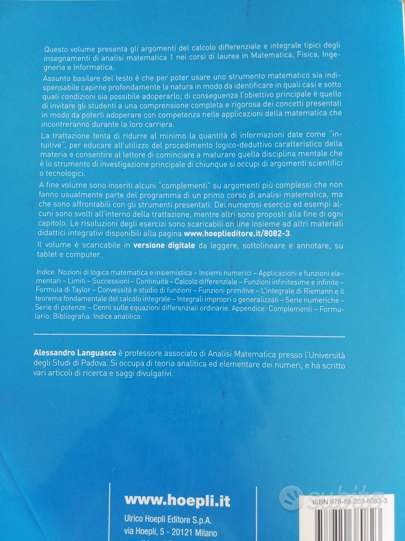 Analisi matematica 1 Languasco - Libri e Riviste In vendita a Alessandria