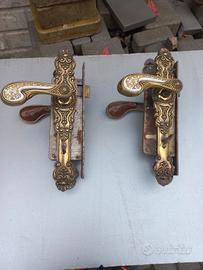 coppia maniglie ottonate vintage 