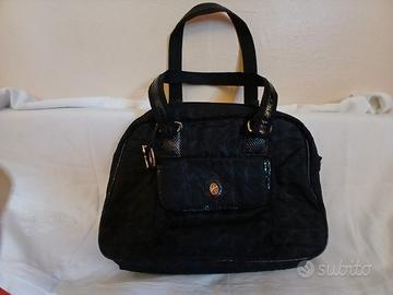 Borsa nera similpelle e stoffa