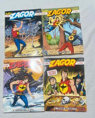 Set 4 fumetti tutto Zagor - numeri 196/197/199/200