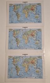 3 Planisferi plastificati 