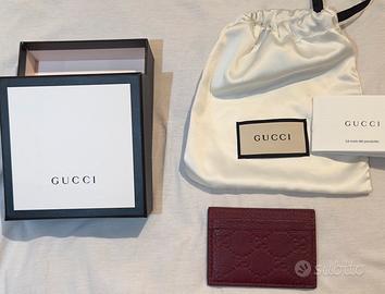 Portacarte Gucci Emblem Bordeaux