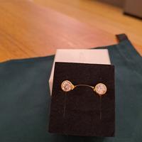 Orecchini in oro giallo 750 18 k con zirconi