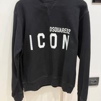 Felpa Disquared2 Nera Logo BiancoUnisex Uomo Donna