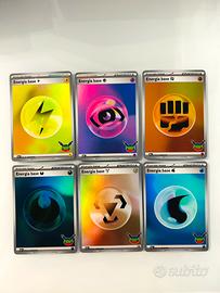 Lotto 6 carte energia Pokémon 30ºanniversario