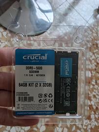 2 banchi ram 64 gb crucial nuovi ddr5 5600