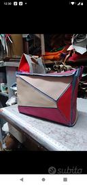borsa geometrica in pelle 