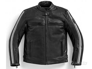 GIACCA MOTO PELLE BMW TWINSTRIPES