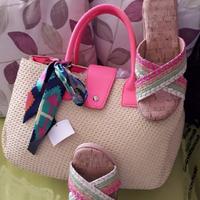Borsa in paglia naturale made in Italy +sandali 38