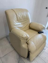 Poltrona massaggiante in vera pelle