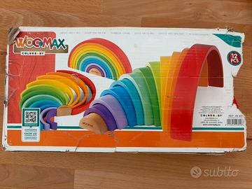 Woomax Gioco  di costruzione in legno arcobalen XL