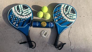 Pair racchette da padel + tubo palline Slazenger W