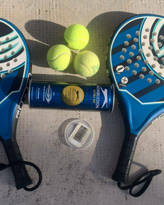 Pair racchette da padel + tubo palline Slazenger W