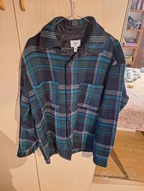 Camicia a quadri blu da uomo