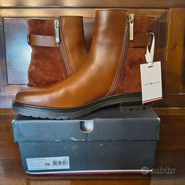Tommy Hilfiger Donna Stivali Bassi in Pelle, Tg 39