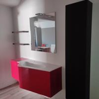 mobile bagno laccato rosso lucido 