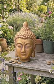 Testa di Buddha Oro/Anticato (Altezza 25 cm) 