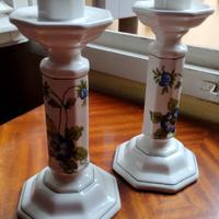 2 portacandele vintage in ceramica  2 portacandele
