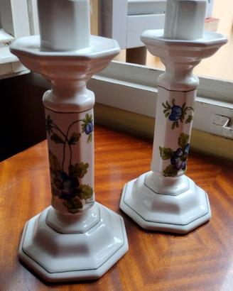 2 portacandele vintage in ceramica  2 portacandele