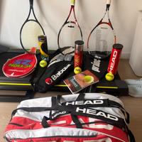 3 racchette e 1 borsa da tennis