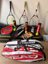 3 racchette e 1 borsa da tennis