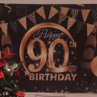 Striscione 90 anni+corona+fascia+spirali 