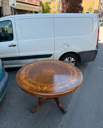Tavolo antico in legno intarsiato – Stile Luigi XV