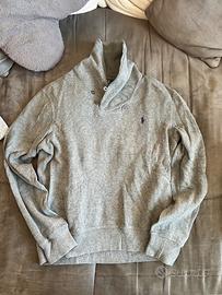 Felpa Polo Ralph Lauren grigio mélange con collo a