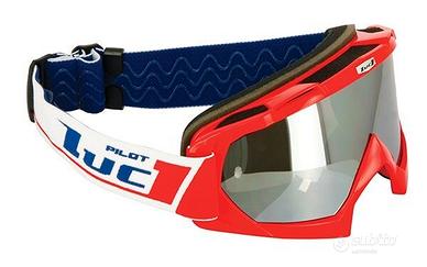 MASCHERA MOTO CROSS LENTE TRASPARENTE + SPECCHIO