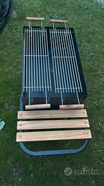 Griglia a carbone con copertura + set attrezzi BBQ
