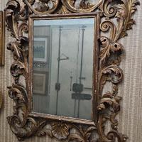 SPECCHIERA BAROCCA VINTAGE INTAGLIATA E DORATA
