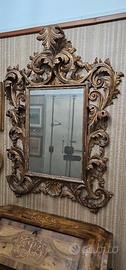 SPECCHIERA BAROCCA VINTAGE INTAGLIATA E DORATA