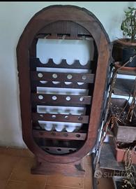 Cantinetta vino in legno massello stile botte