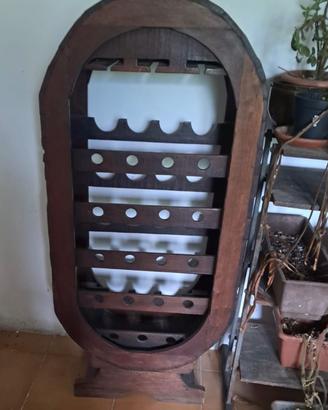 Cantinetta vino in legno massello stile botte