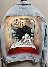 Giacca di jeans denim custom Hand-Painted Vintage