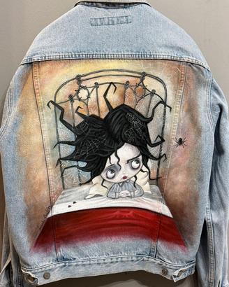 Giacca di jeans denim custom Hand-Painted Vintage
