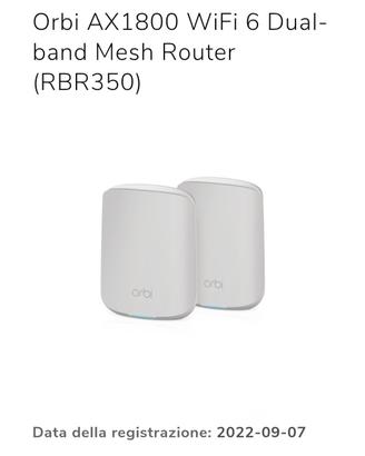 Netgear
Orbi wifi Mesh router+ricevitore