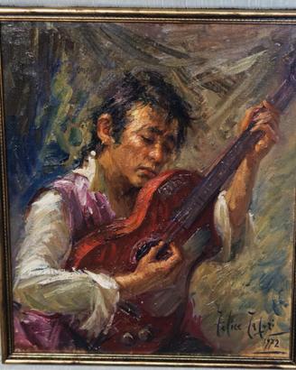 Felice Tafuri Dipinto olio su cartone telato 1972