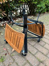 Big Green Egg carrello e alette in legno acacia