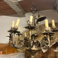 Lampadario antico in ottone