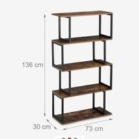 libreria stile industriale a 5 scaffali