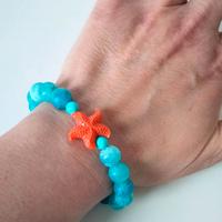 Bracciale agata celeste e stella marina