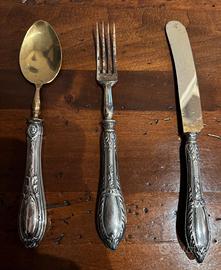 Set posate in argento 800