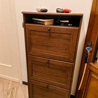 Scarpiera 3 scomparti marrone nero