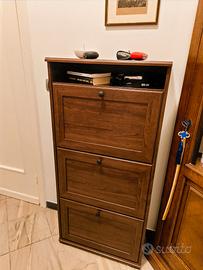 Scarpiera 3 scomparti marrone nero