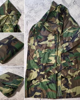 Mantellina Impermeabile con Borsa - Verde Mimetico